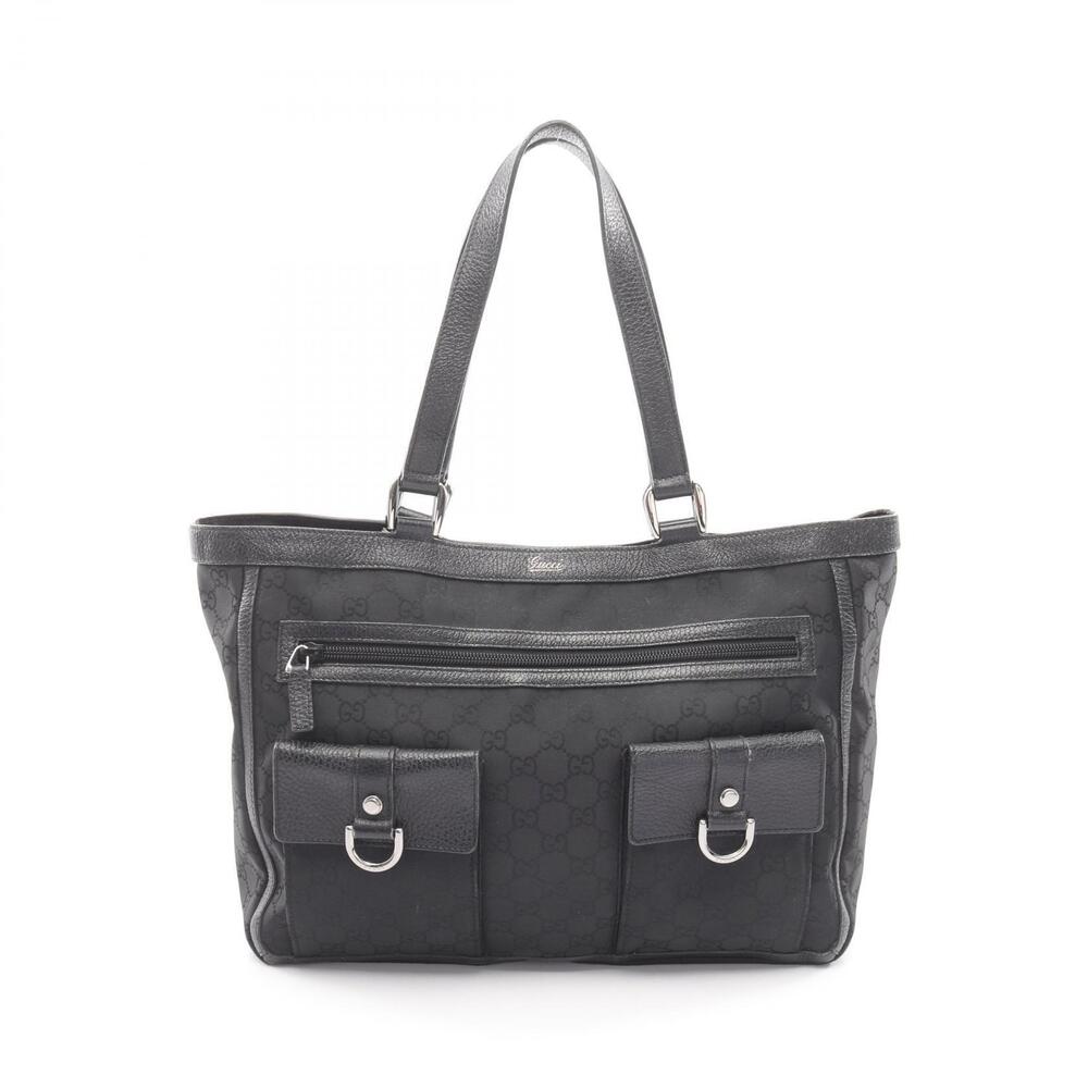 Gucci Abbey GG Tote Bag Leather Black